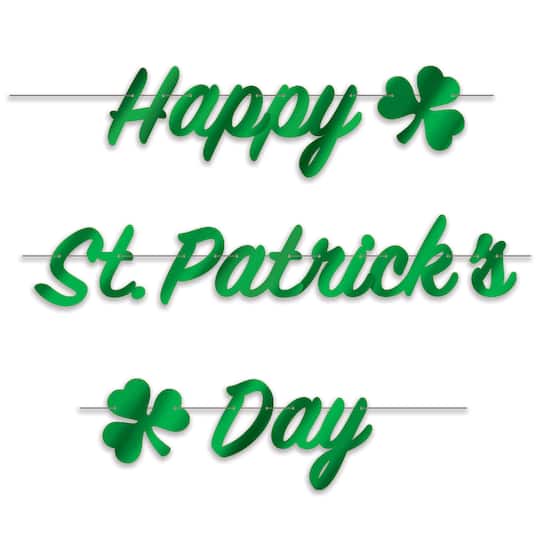Beistle 7ft. Happy St. Patrick's Day Foil Streamer